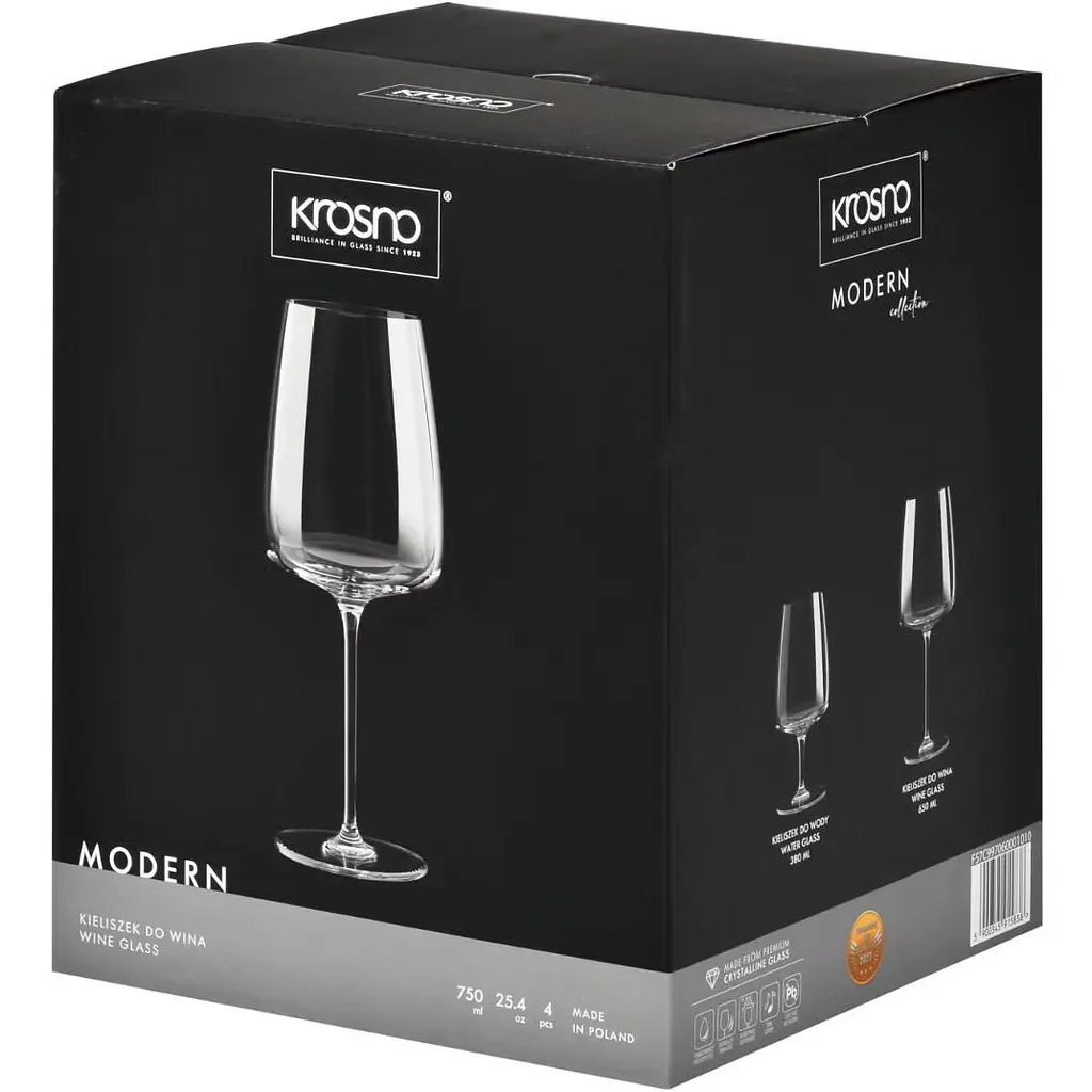 Набір бокалів для червоного вина Krosno Modern 750 мл 4 шт. (915838) - фото 3