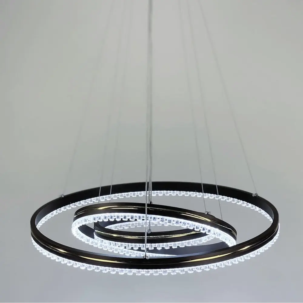 LED люстра цвета coffee на 3 кольца с золотистой полоской Line.F A 55060/3P CF+GD - фото 5