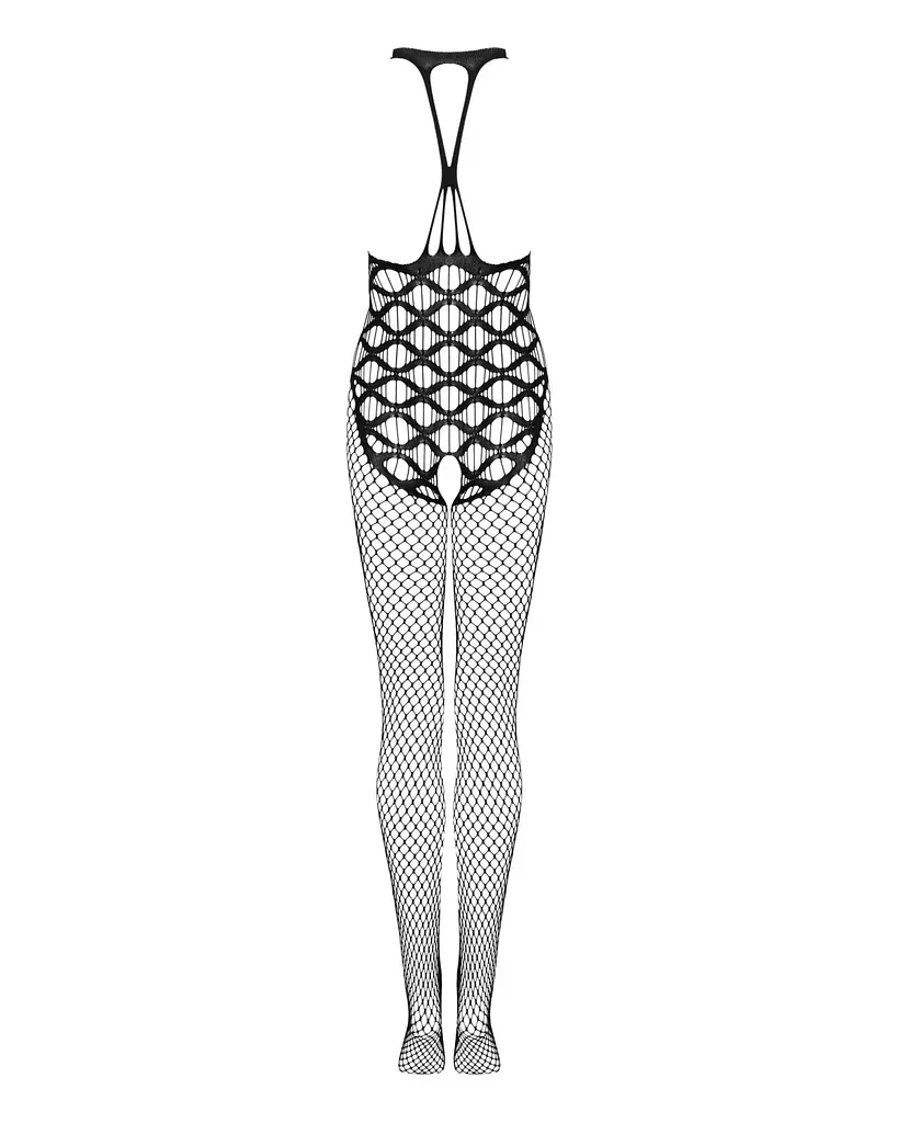 Сітчастий бодістокінг з імітацією боді Obsessive Bodystocking G332 S/M/L, black, з доступом - фото 6