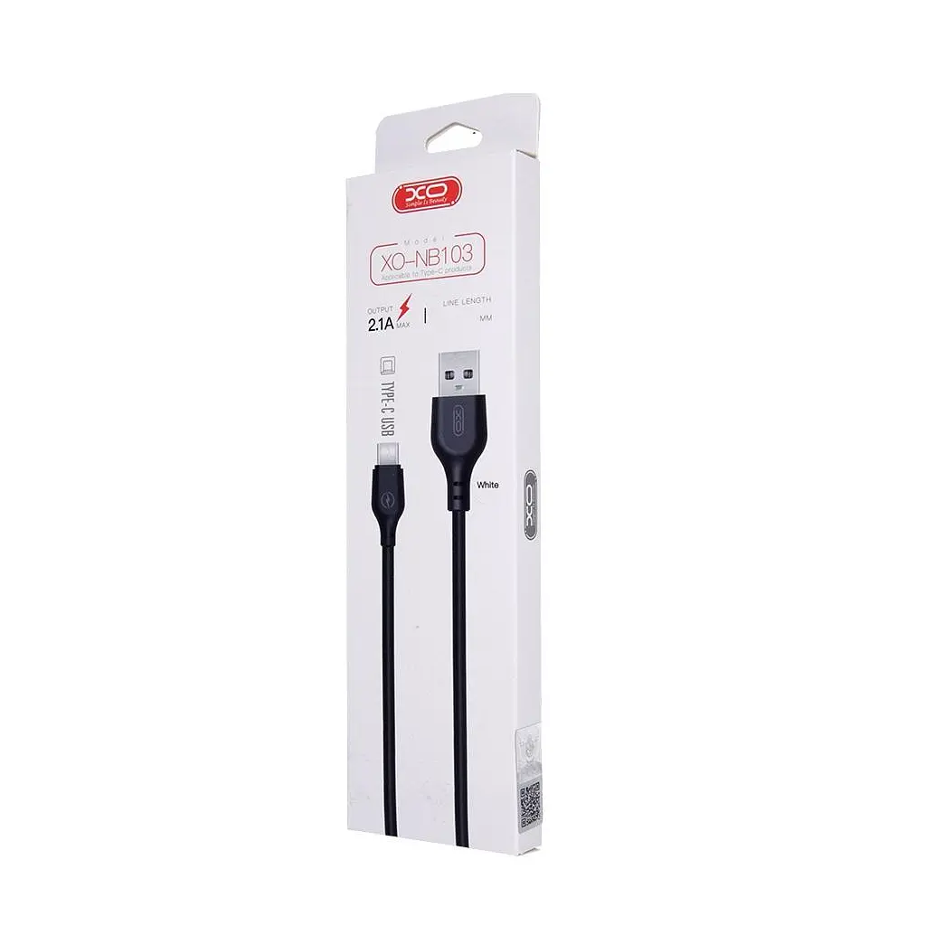 Дата кабель USB 2.0 AM to USB-C 2.0m 2.1A black XO (XO-NB103-TC-2-BK) - фото 2