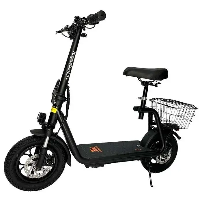 Электросамокат KUGOO Kirin C1+ Plus 18Ah 1000W с сидением и усиленной корзинкой - фото 2