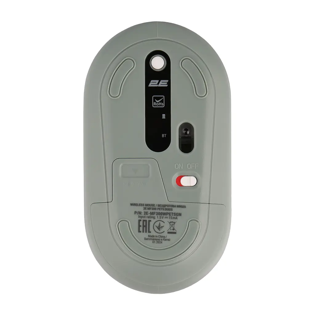 Компьютерная мышь 2E MF300 PETS:DOGS Silent WL BT зеленый teh0014112 - фото 2