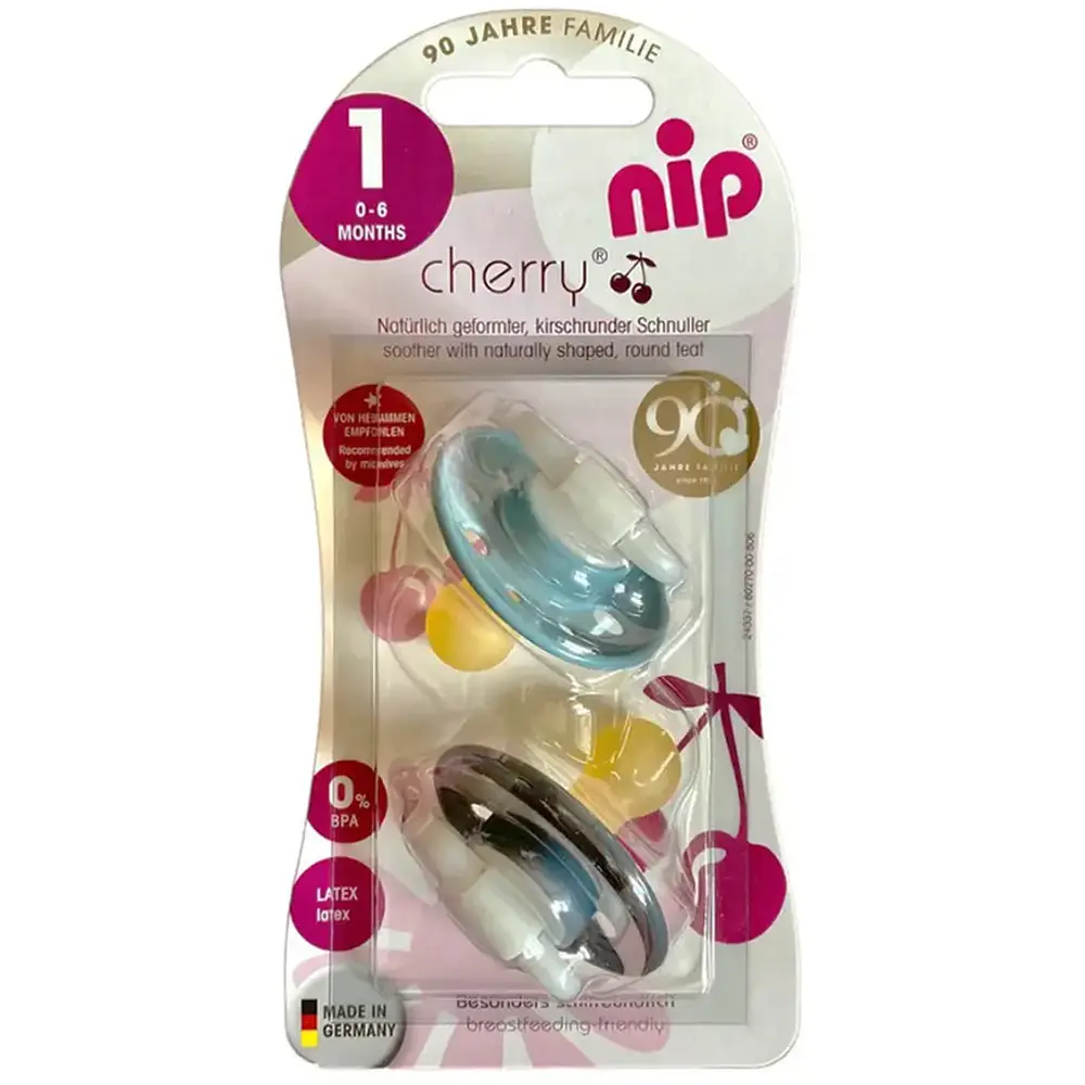Пустушка Nip Вишенька Х, 0-6 міс., круглий, 2 шт., синій з темно синім (38688-51) - фото 2