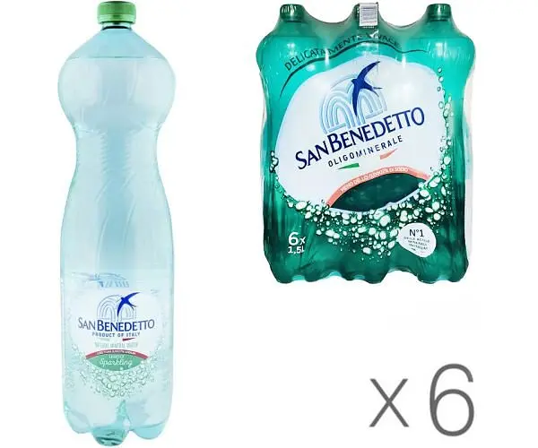 San Benedetto Still, Упаковка 6 шт х 1,5 л, Сан Бенедетто, Вода мінеральна, слабогазована, ПЕТ - фото 2