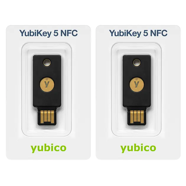 Набір апаратних ключів Yubico YubiKey 5 NFC USB Type-A 2-Pack (683066-2) - фото 5