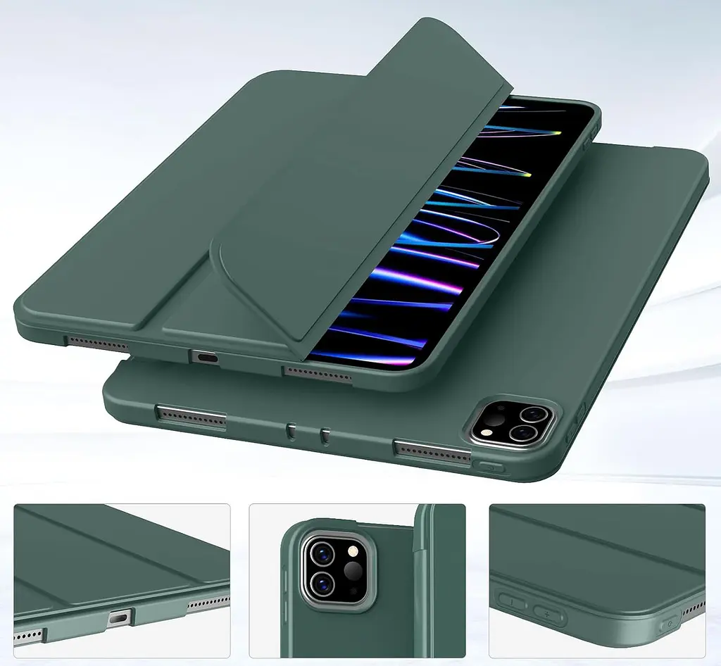 Чохол-книжка BeCover Tri Fold Soft TPU Silicone для Apple iPad Pro 11" M4 2024 Темно-зелений (711746) - фото 3
