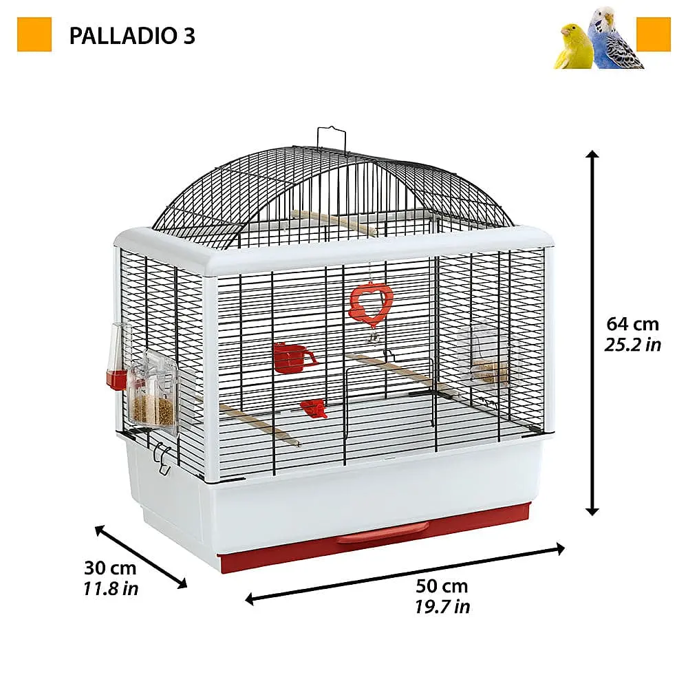 Клітка для канарок та маленьких птахів Ferplast Palladio 3 біла 50х30х64 см 52057811 - фото 2