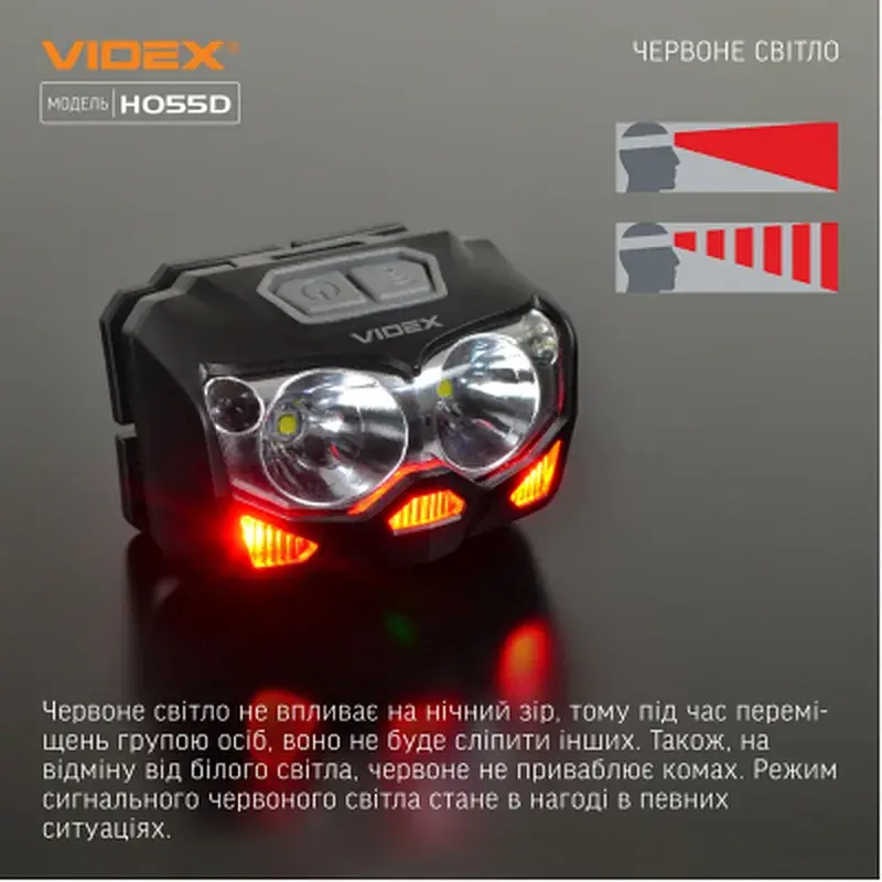 Налобний ліхтар Videx VLF-H055D 500Lm 5000K (VLF-H055D) - фото 6