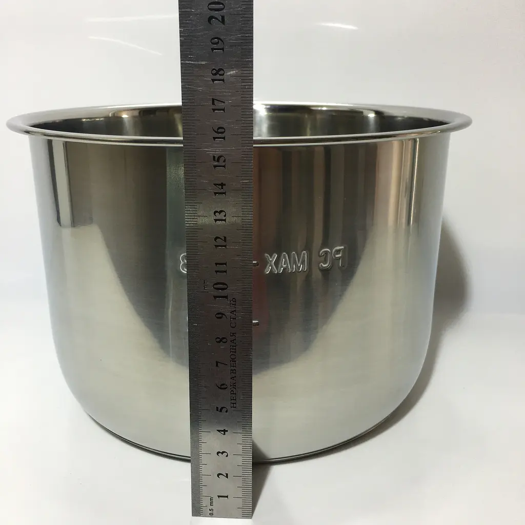 Кастрюля из нержавеющей стали 6 л. на мультиварку-скороварку YUMMY YPC-A600G, YPC-A600X, YPC-601X, YPC-602G - фото 4