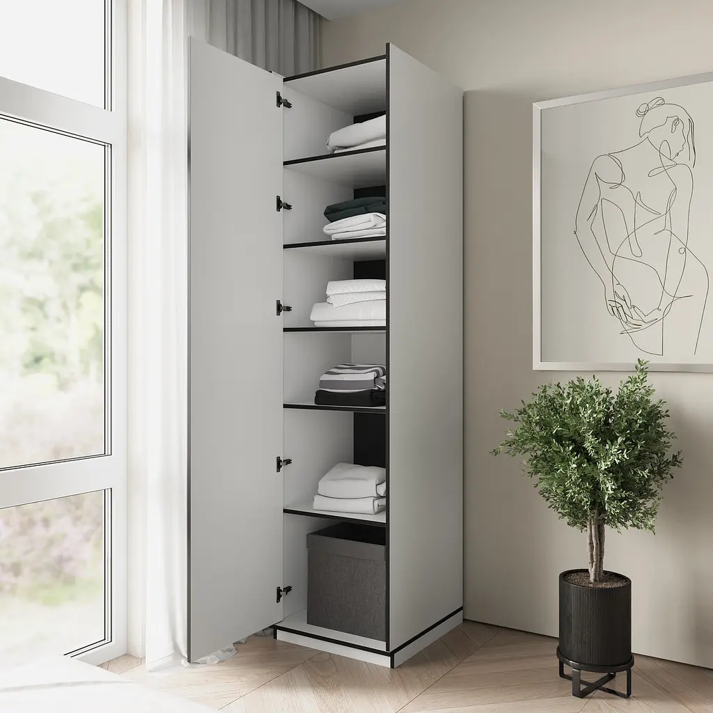 Пенал для дому Flamecame з поличками у передпокій FR-11 Антрацит - фото 2