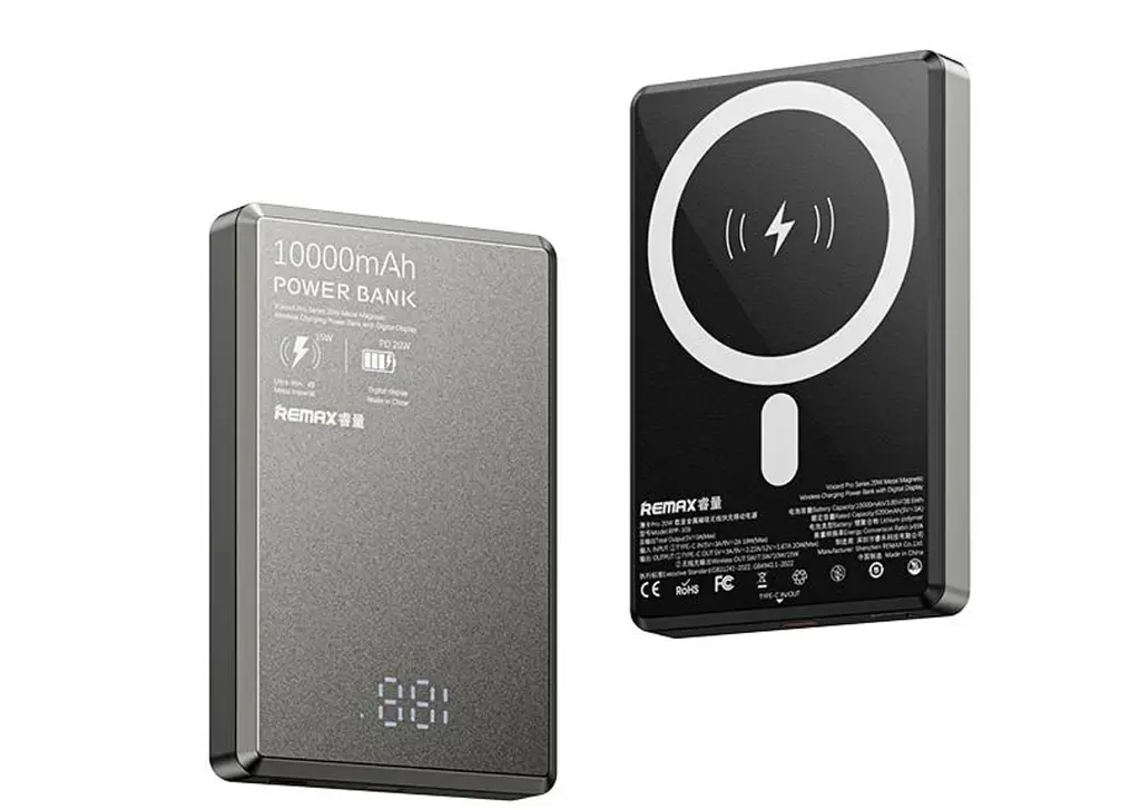 Павербанк Remax RPP-109 10000mAh 20W Metal MagSafe Power Bank Grey - фото 3