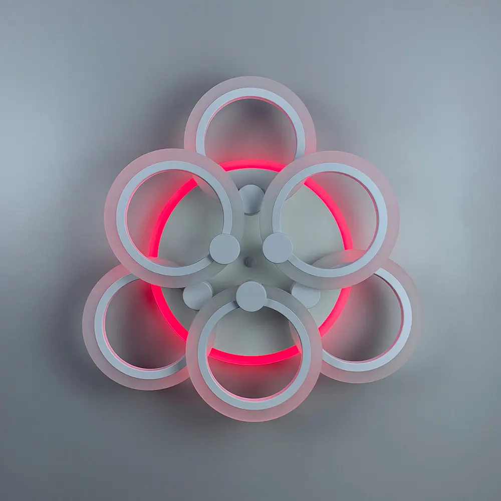 Светодиодная белая люстра Senta на 6 колец Line.F A 2374/3+3S WH - фото 7