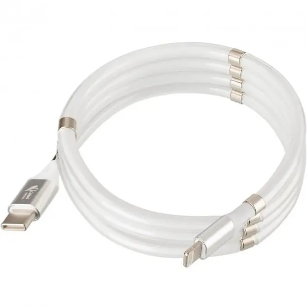 Кабель с магнитами Krazi Super KZ-UC001 Lightning/Type-C White - фото 3