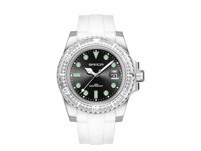 Чоловічий наручний годинник 9007 White-Black Sanda acs0030966 - фото 2