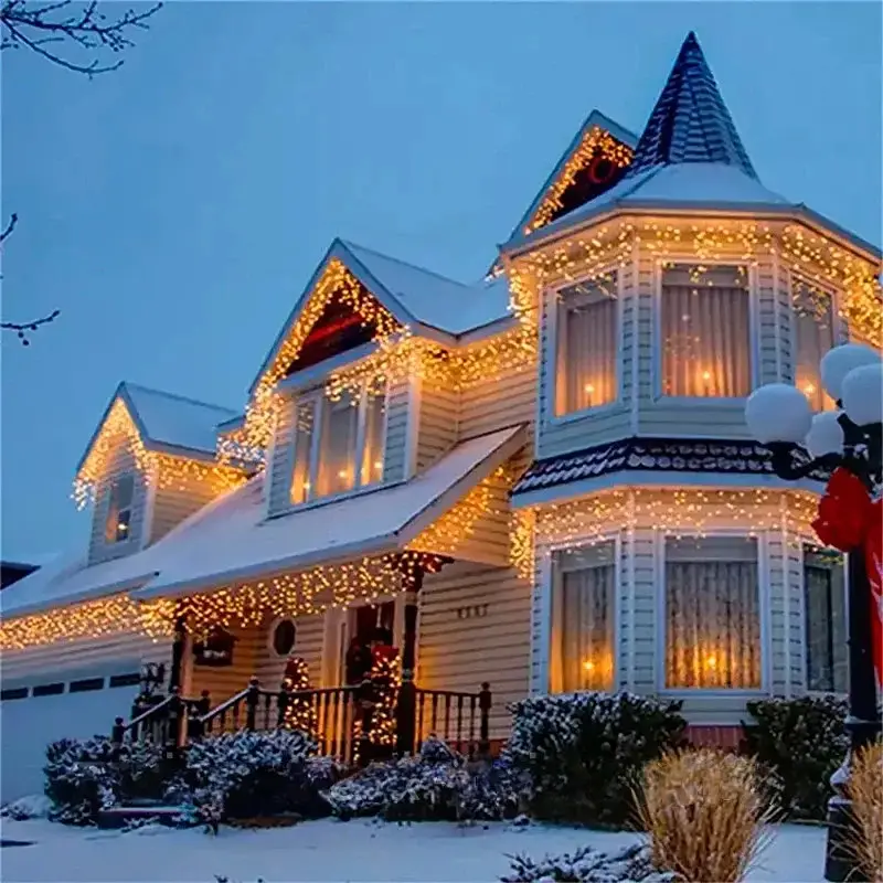 Гірлянда-бахрома Сіті XPRO 200 LED, 5 м, теплий білий світло (23457489602_735) - фото 5