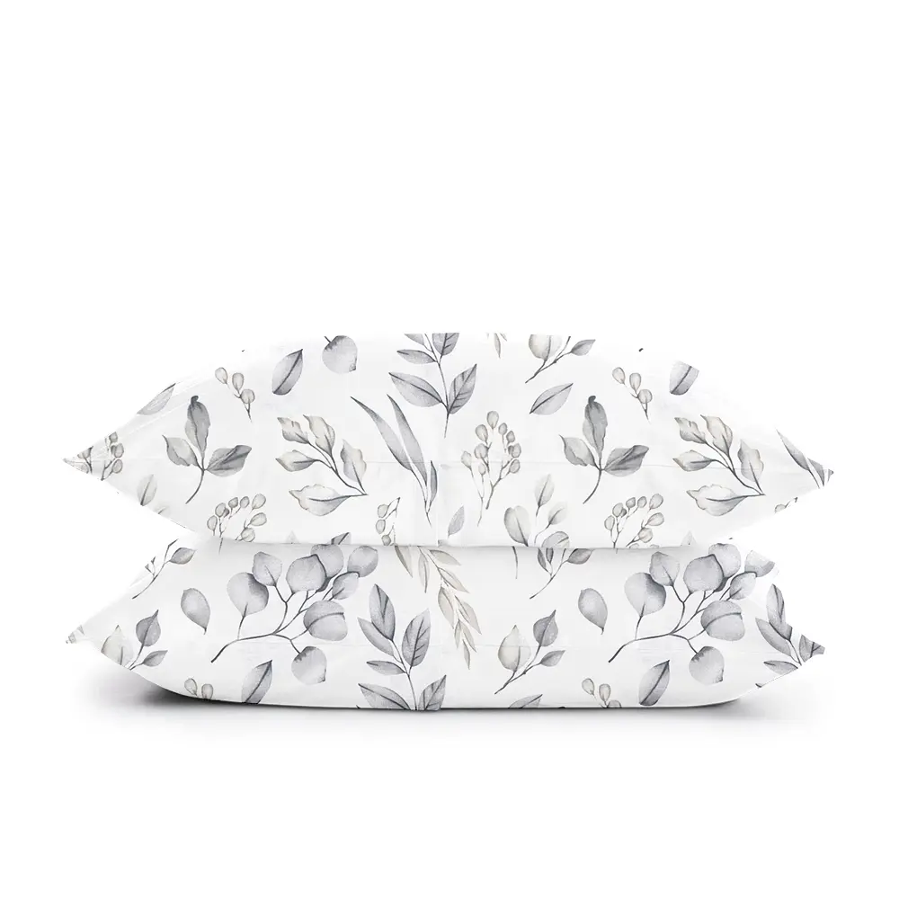 Комплект постільної білизни Cosas євро з простирадлом на резинці STEPPE FLOWERS 200 x 220 см (FoliageBeigeGrey_El-84Quartz_200) - фото 4