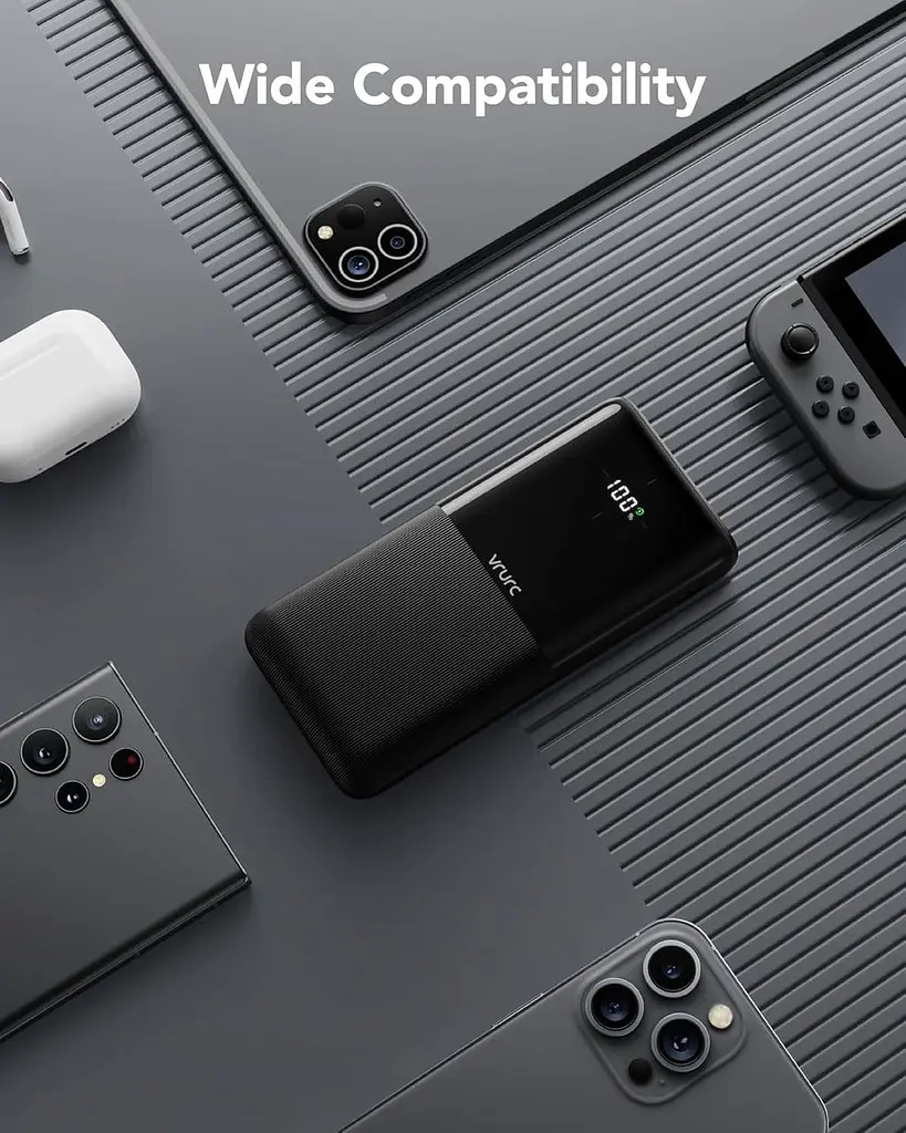 Повербанк VRURC Power Bank 20000 мА·год, портативний зарядний пристрій USB C 20 Вт - фото 3