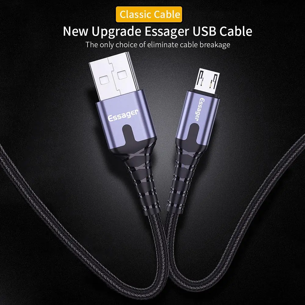 Зарядний кабель з підсвічуванням ESSAGER micro USB 3.0 A 2метра - фото 3
