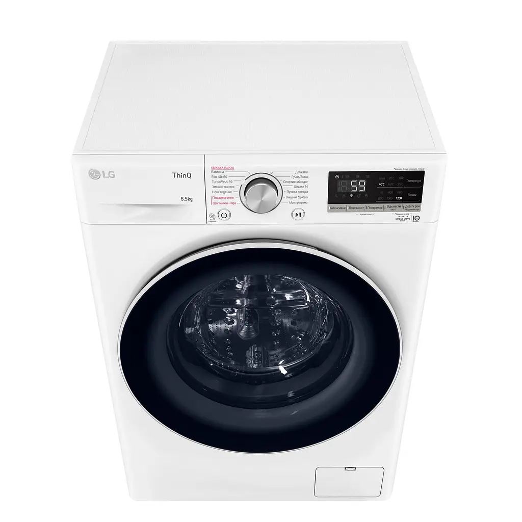 Пральна машина LG фронтальна, 8,5кг, 1200, A+++, 48см, дисплей, пара, інвертор, білий (F2V5GS0WW) - фото 8
