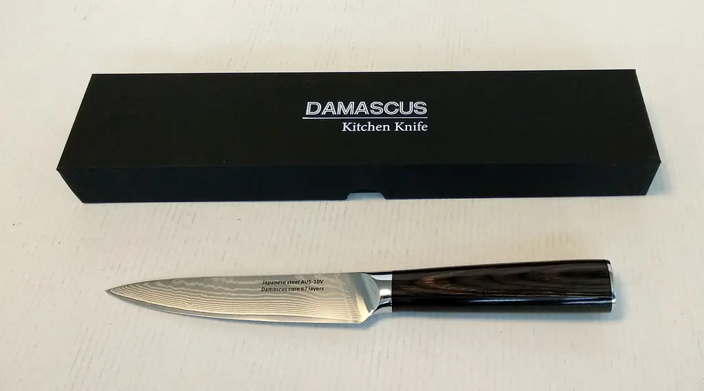 Ніж універсальний Damascus DK-HJ 6002 AUS-10 сталь 67 шарів лезо 13 см - фото 9