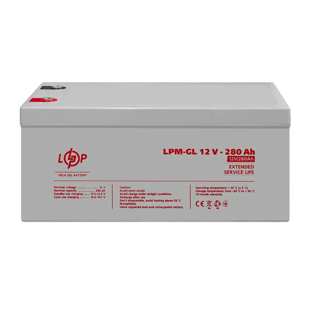 Акумулятор гелевий LPM-GL 12V - 280 Ah - фото 2