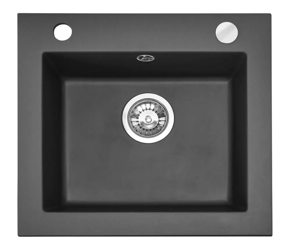 Кухонна мийка гранітна Rea West black metalic ZLE-00121, Чорний - фото 6
