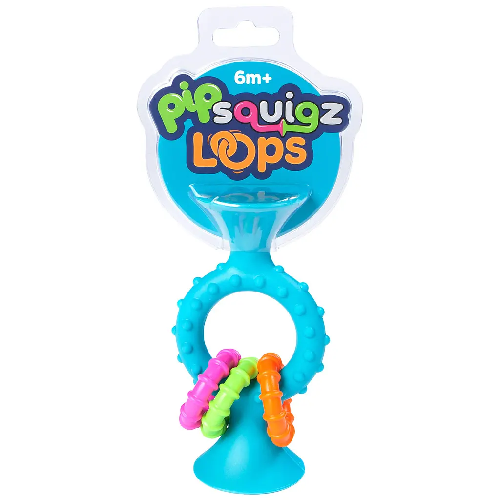 Прорезыватель-погремушка на присосках Fat Brain Toys pipSquigz Loops бирюзовый (F166ML) - фото 2
