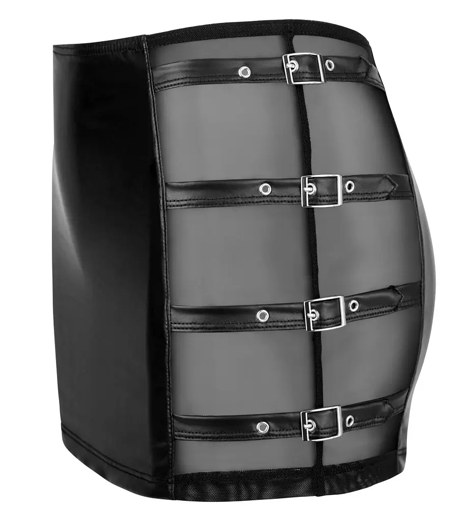 Міні-спідниця Cottelli Party Skirt Buckles, L (чорний) - фото 6