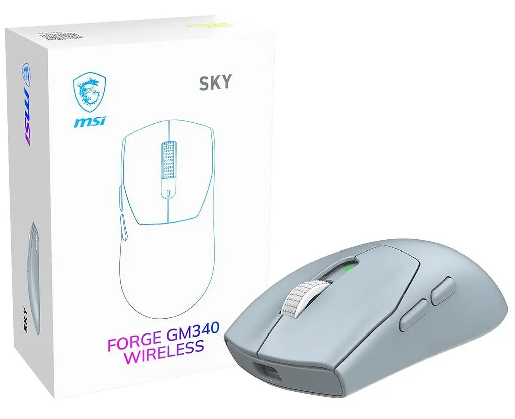 Миша MSI FORGE GM340 Blue (FORGE GM340 W SKY) - фото 2