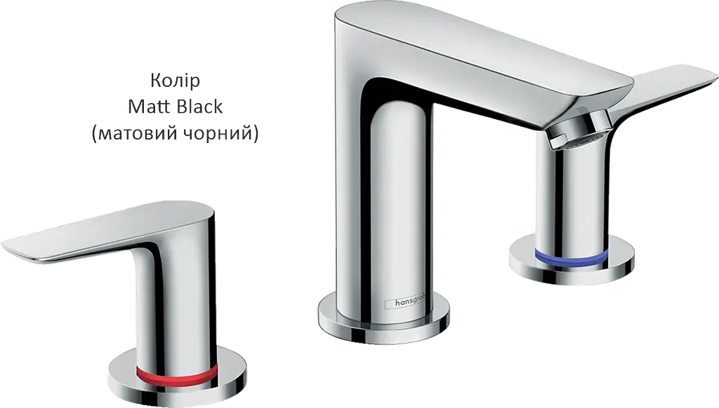 Смеситель для умывальника Hansgrohe Talis E на 3 отверстия черный матовый 71733670 Черный матовый - фото 2