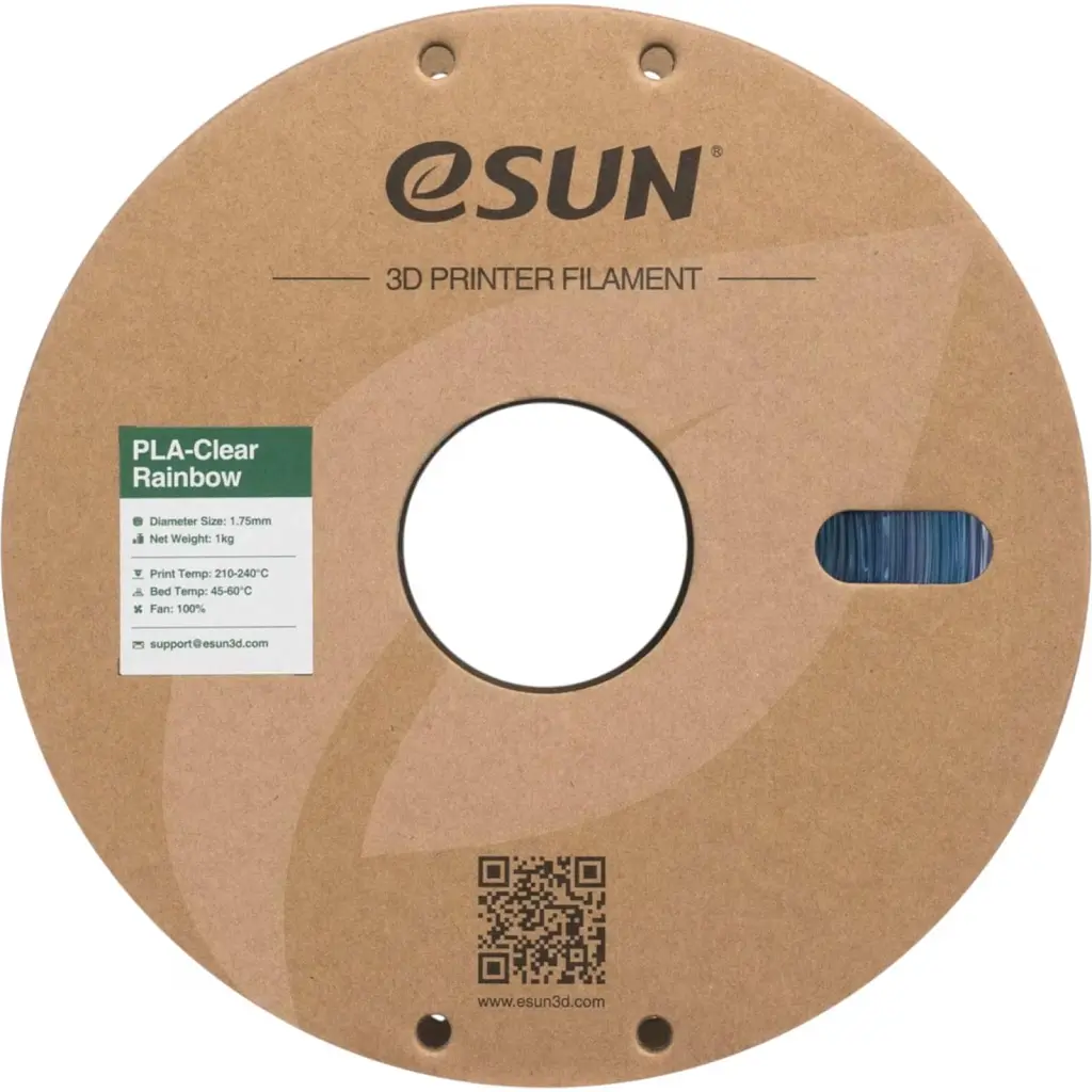 Пластик для 3D-принтера eSUN PLA Clear Rainbow 1,75mm 1kg PURPLE BLUE CYAN (PLA-CLRB175RB-ZUCY1P1) - фото 2