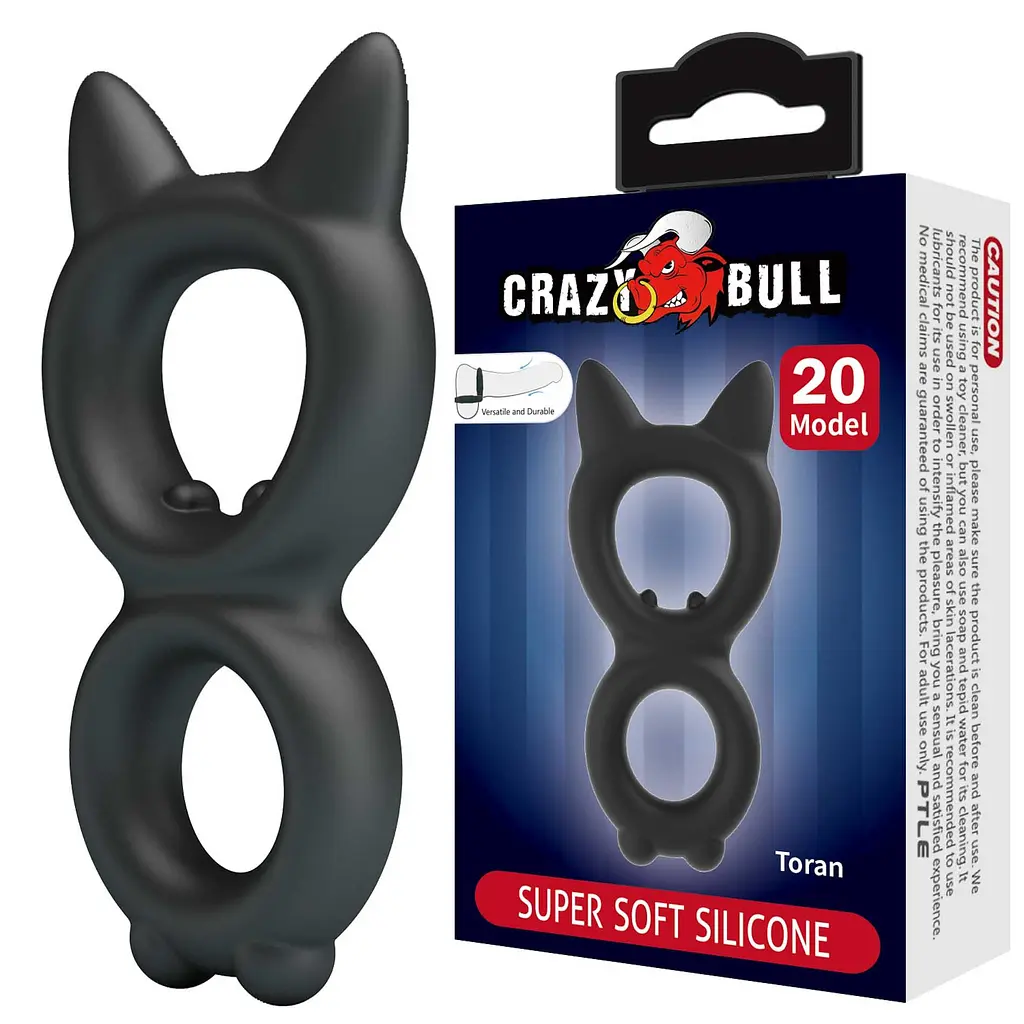 Ерекційне кільце Crazy Bull Toran 9.3 см (чорний) - фото 6