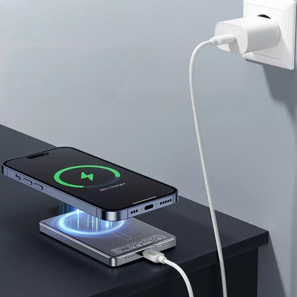 Power Bank Essager Cross-Border Magnetic 5000mAh 20W KR-W002 (EDY5K-YJ0A-Z) Grey UA - фото 6