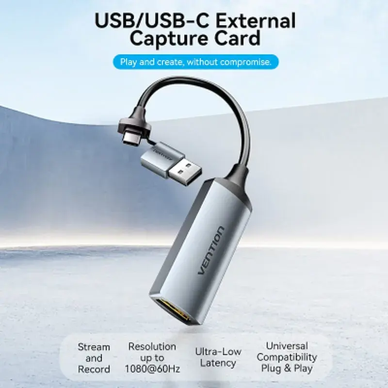 Перехідник USB-C + USB-A to HDMI M 0.1m video capture gray Vention (ACWHA) - фото 5