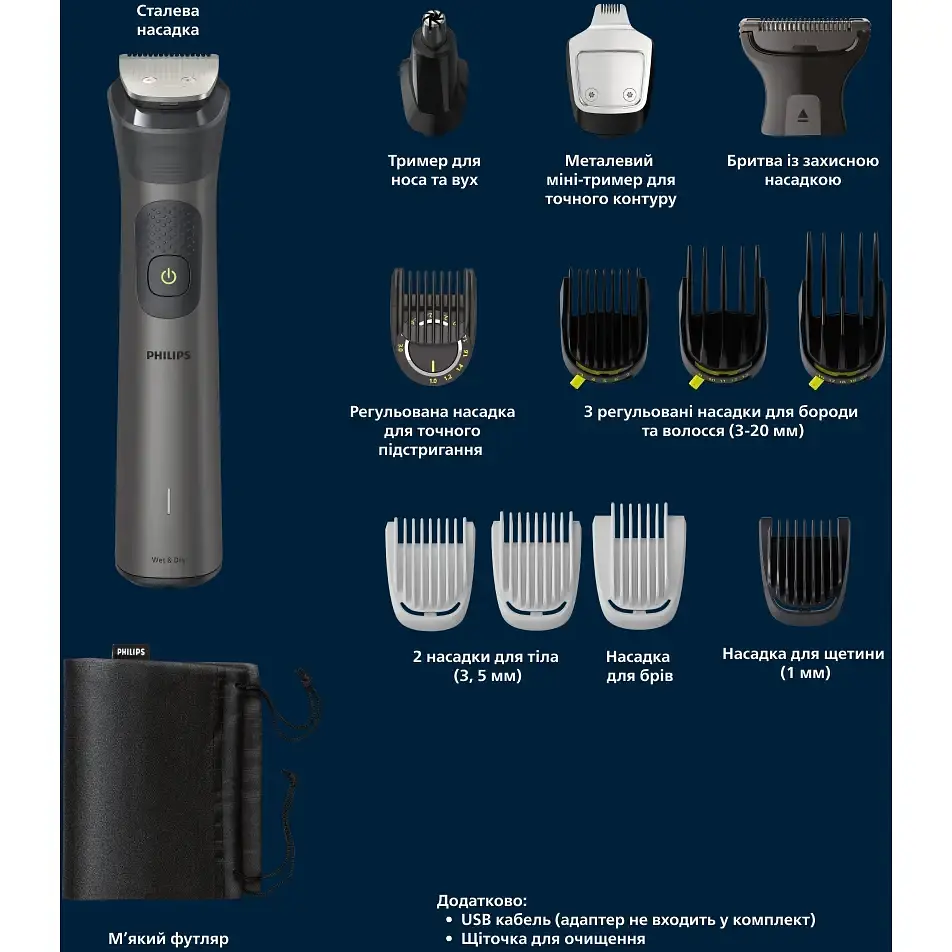 Тример універсальний Philips Series 7000 All-in-One Trimmer (MG7925/15) - фото 4