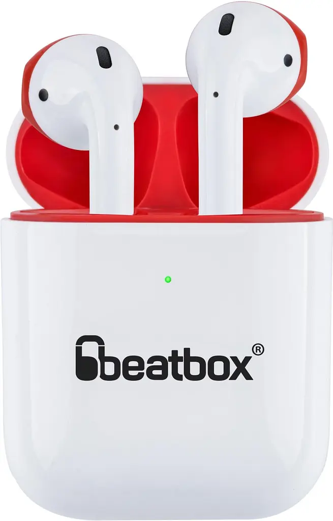 Навушники BeatBox PODS AIR 2 із бездротовим заряджанням біло-червоні (bbpair2wcwr)