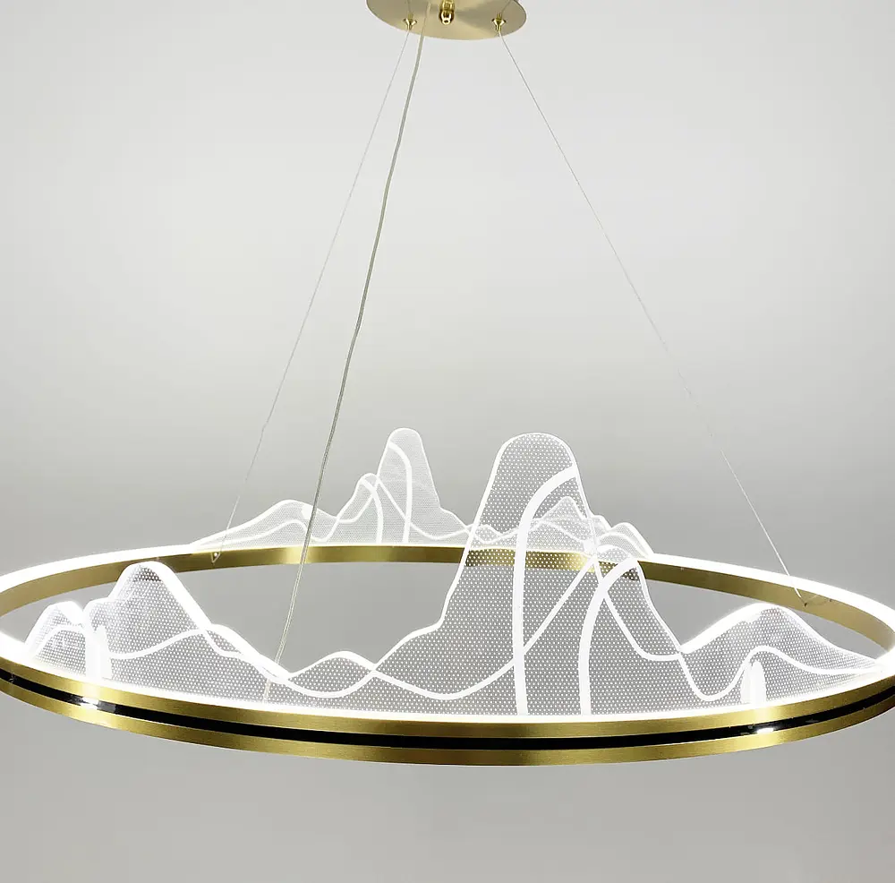 Изысканная подвесная LED люстра с имитацией высокогорья Line.F Диаметр 80см - фото 7
