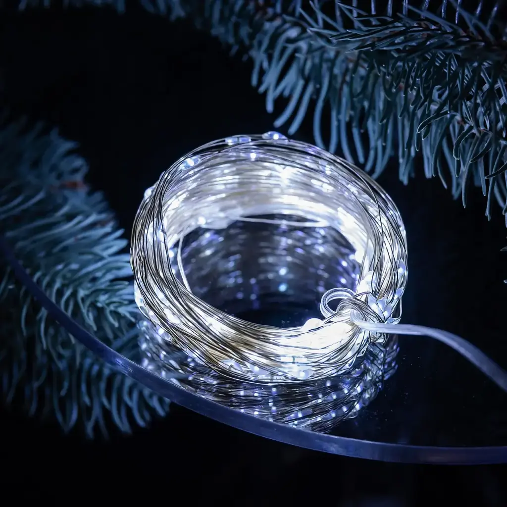 Гірлянда Роса нитка 200 LED довжина 20 м USB, білий GarlandoPro USB200L20MWW - фото 17