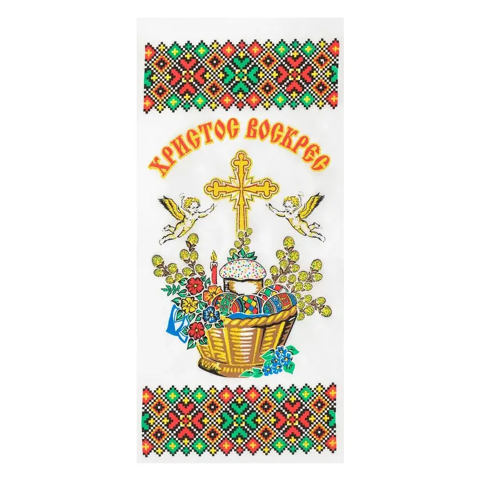 Серветка великодня / рушник великодній №4 з блискітками, Kitchette 86059 - фото 2