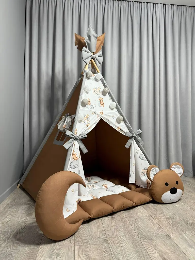 Вігвам Ведмежата на кулях 2 з матрасиком БОНБОН та кошиком для іграшок Повний комплект 0739 - фото 2