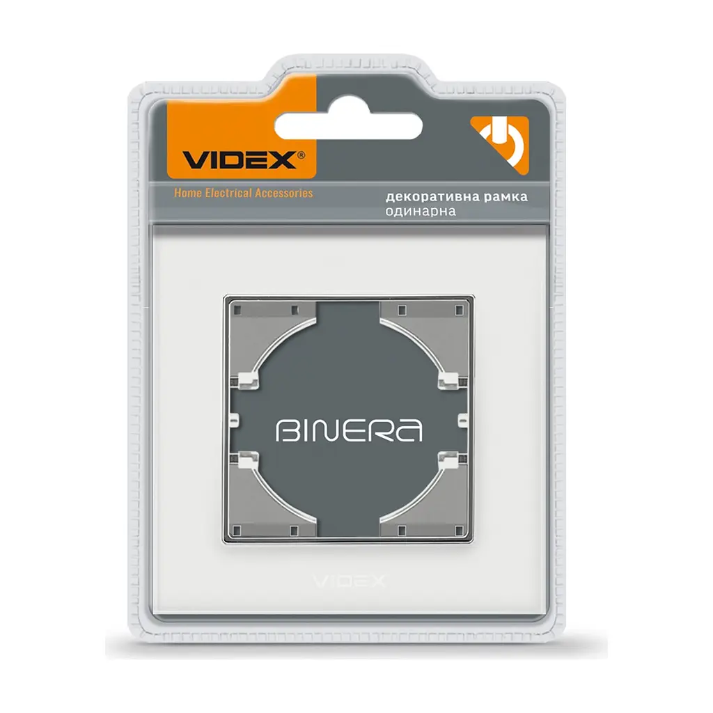 Рамка Videx BINERA біле скло одинарна (VF-BNFRG1H-W)