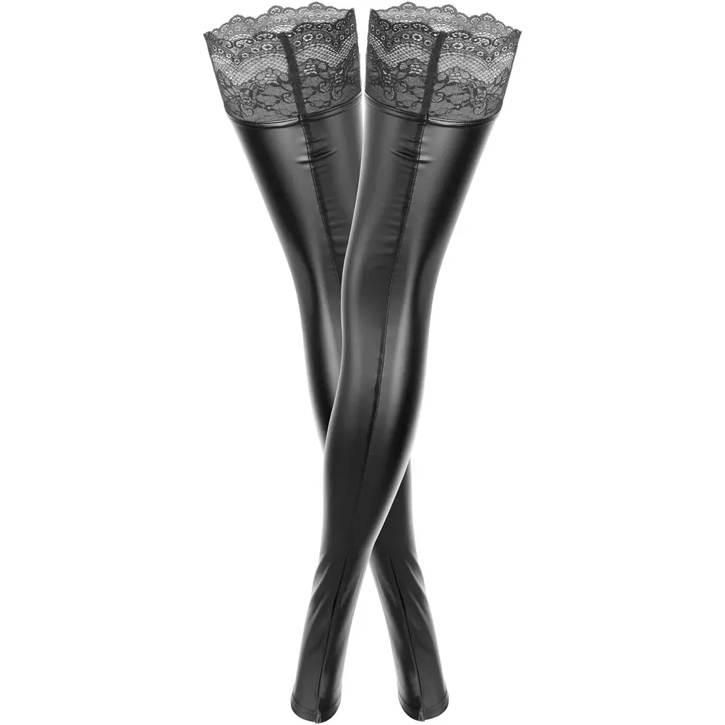 Панчохи Noir Handmade F135 Powerwetlook stockings - S - фото 4