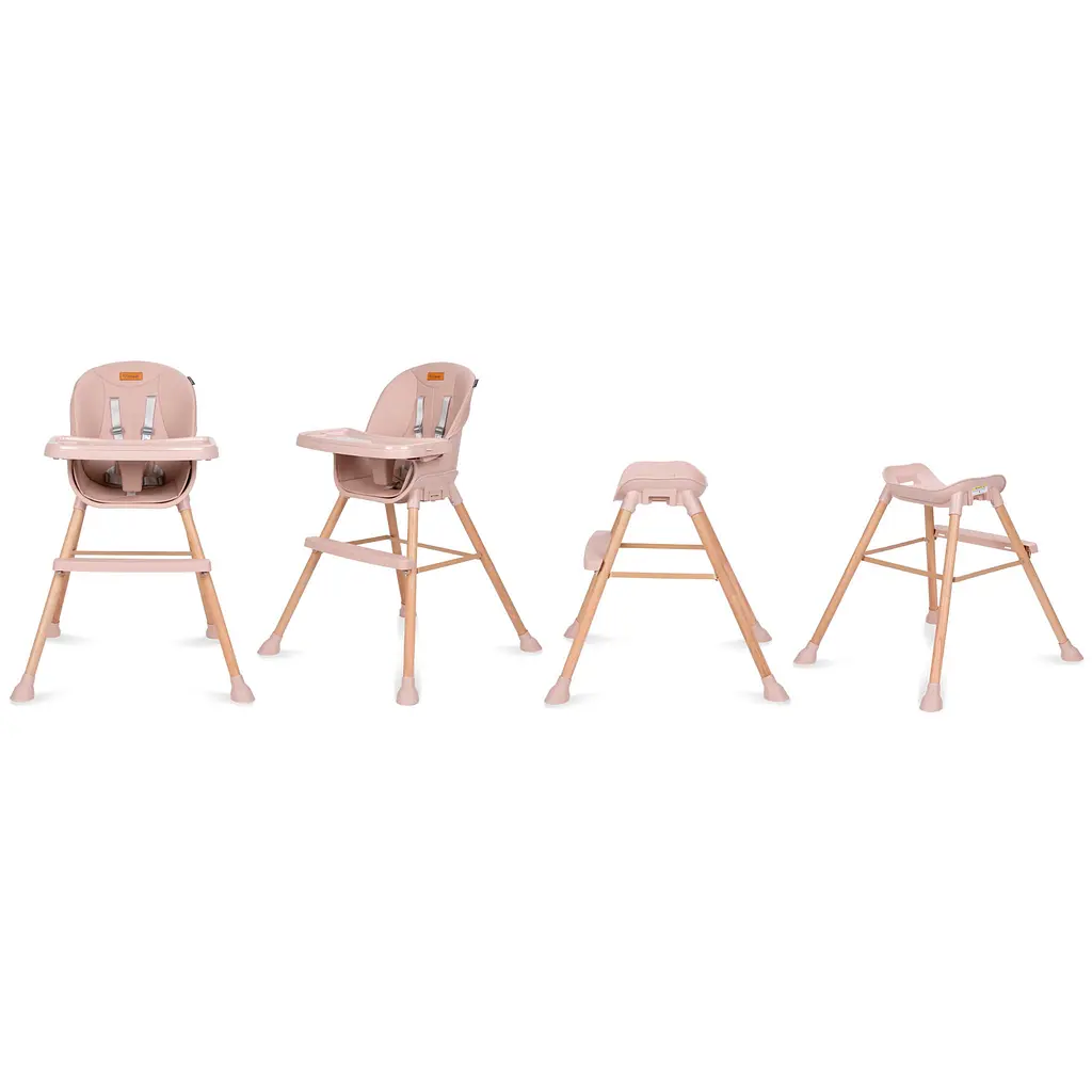 Стульчик для кормления Kidwell Eatan Wood 4 в 1 Pink (5901130090990) - фото 4