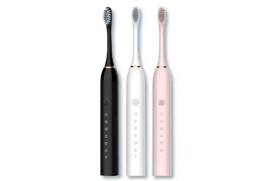 Біла Електрична зубна щітка Sonic Toothbrush Х-3 ультразвукова акумуляторна 4 змінні насадки в комплекті - фото 2