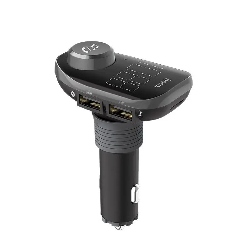 Автомобільний FM модулятор (трансмітер) Модулятор Bluetooth HOCO E45 2 USB Чорний (Оригінал) - фото 2