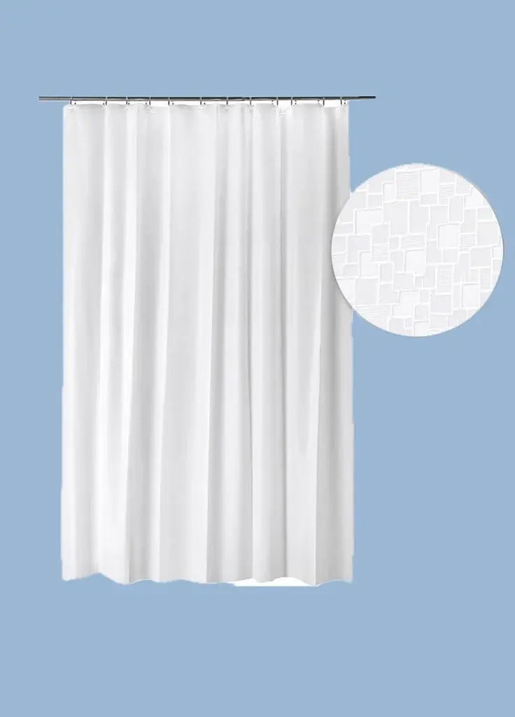 Штора для ванної кімнати IKEA 180×200 см водостійка біла завіса з PEVA - фото 3