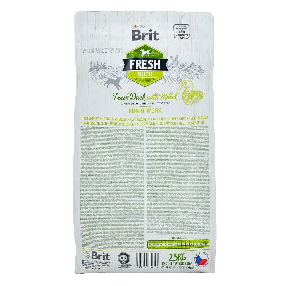Сухий корм для активних собак малих і середніх порід Brit Fresh Duck/Millet Activ Run/Work 2.5 кг - фото 4