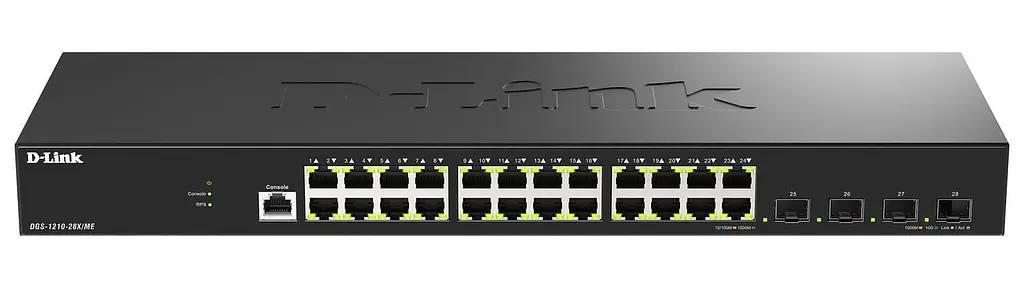 Комутатор D-Link DGS-1210-28X/ME 28-Port Gigabit Metro Ethernet L2 Managed (DGS-1210-28X/ME/C1A) - фото 2