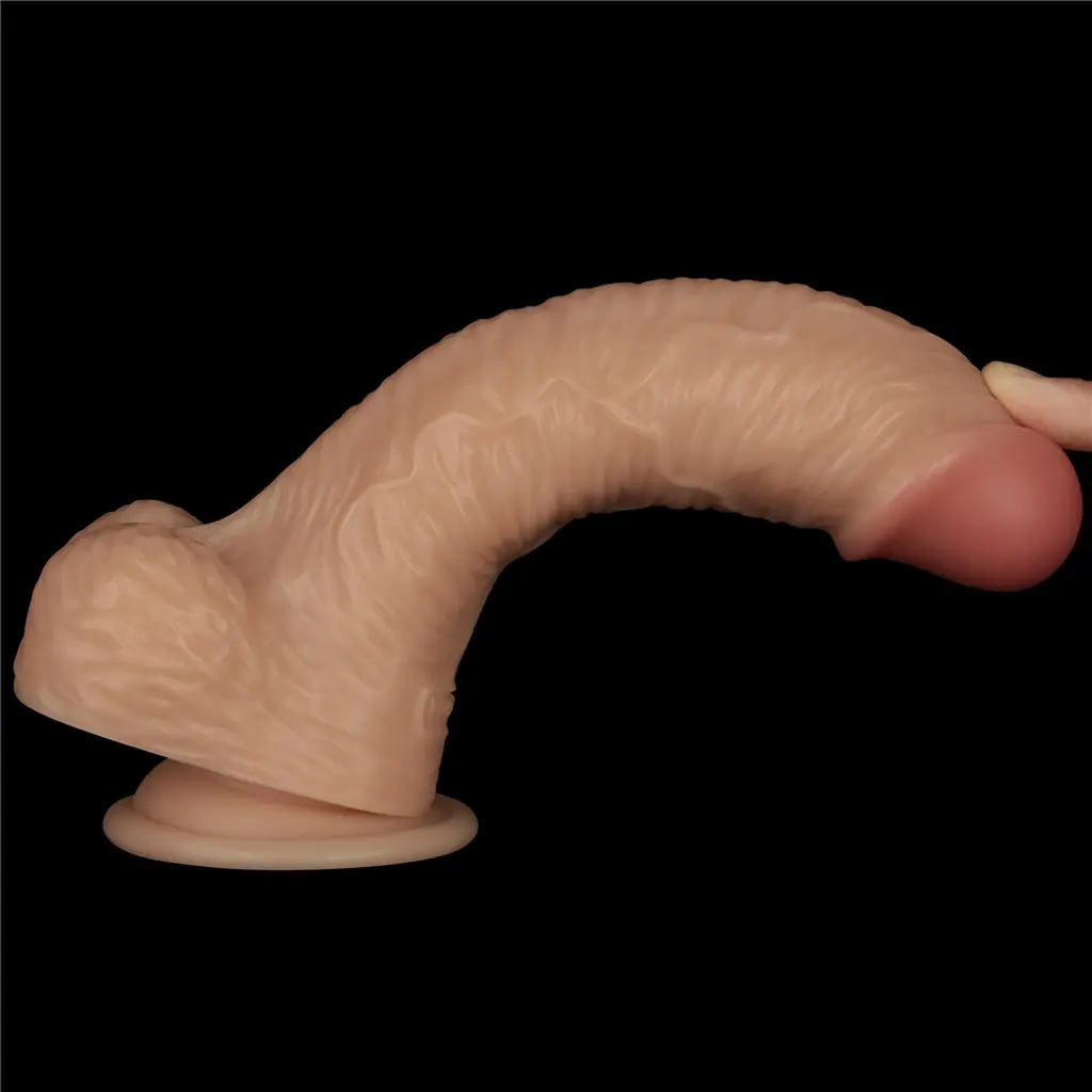 Реалістичний вібратор Vibrating Power Basics Cock 8.5" тілесний - фото 9