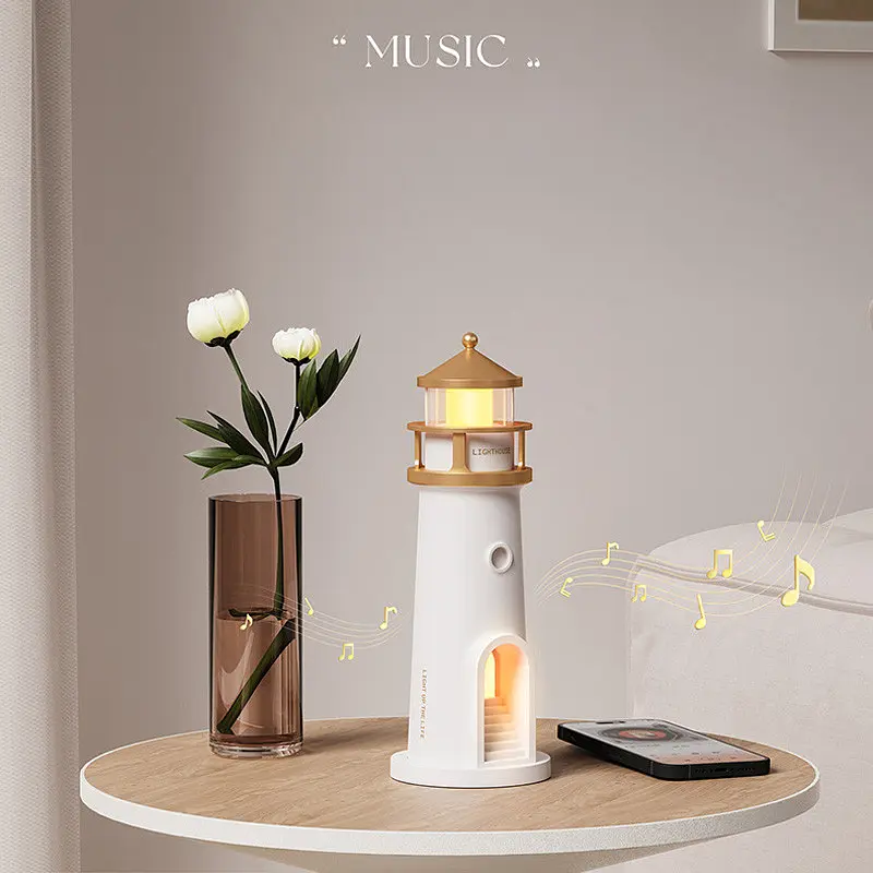 Проектор-нічник A08 Lighthouse 2in1 + Bluetooth колонка White - фото 5